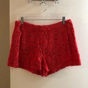 Red Lace Shorts